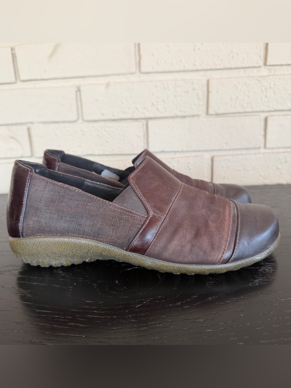 Naot Shoes Womens 39 US 8.5 Miro Loafers Comfort Brown Leather Slip On Low Top